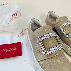 Roger Vivier Gold Metallic Sneaky Viv Sneakers